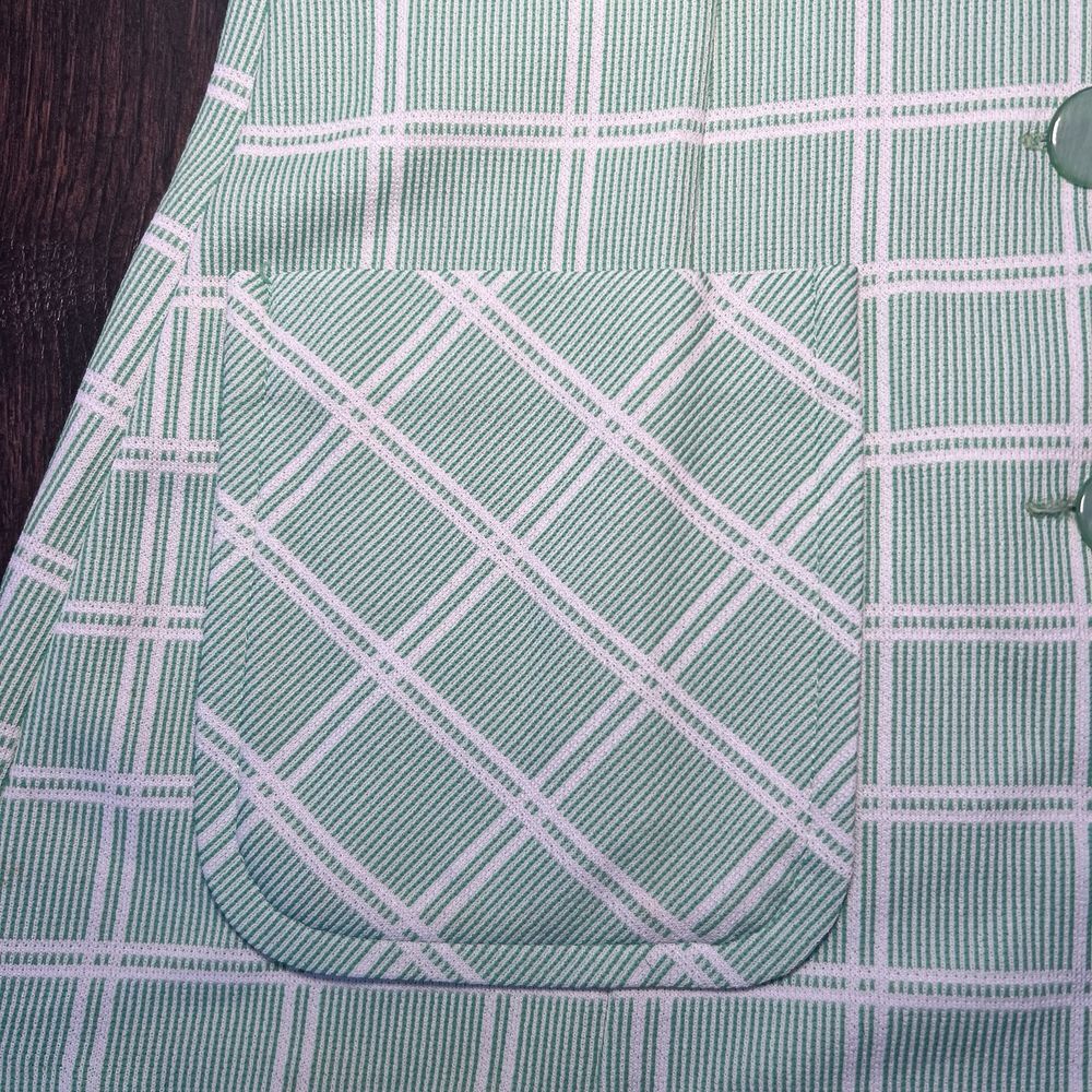 Vintage 60s 70s Kmart Polyester Leisure Suit Jacket Shirt Blazer Plaid Womens M - Picture 13 of 13